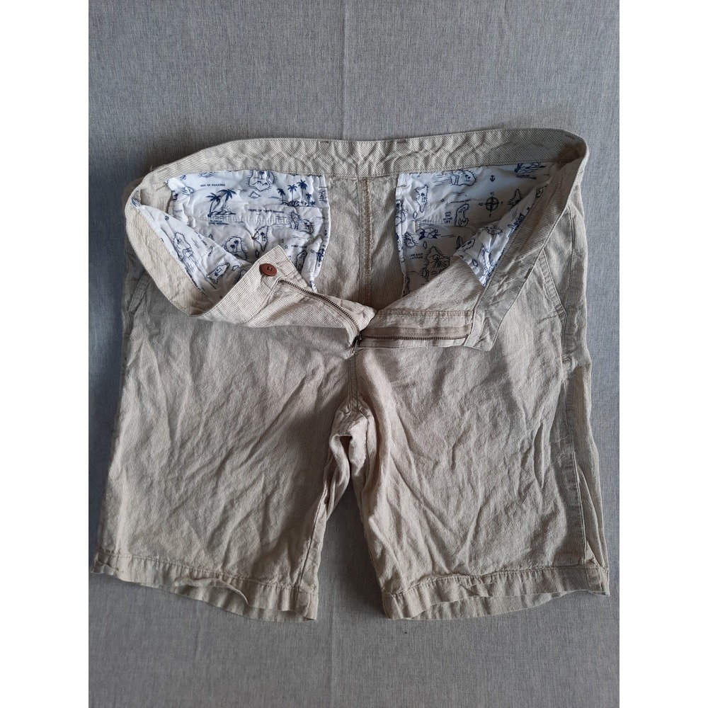 Tommy Bahama Men 36 Classic Wrinkle Bermuda Shorts Blended Linen Tropical Lined